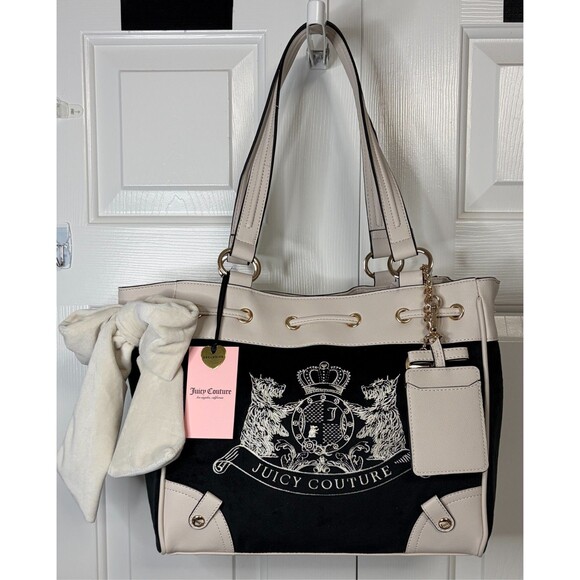 Juicy Couture Classic Scottie Dogs Tote Bag Liquorice/Crystal HTF Viral - Picture 3 of 16